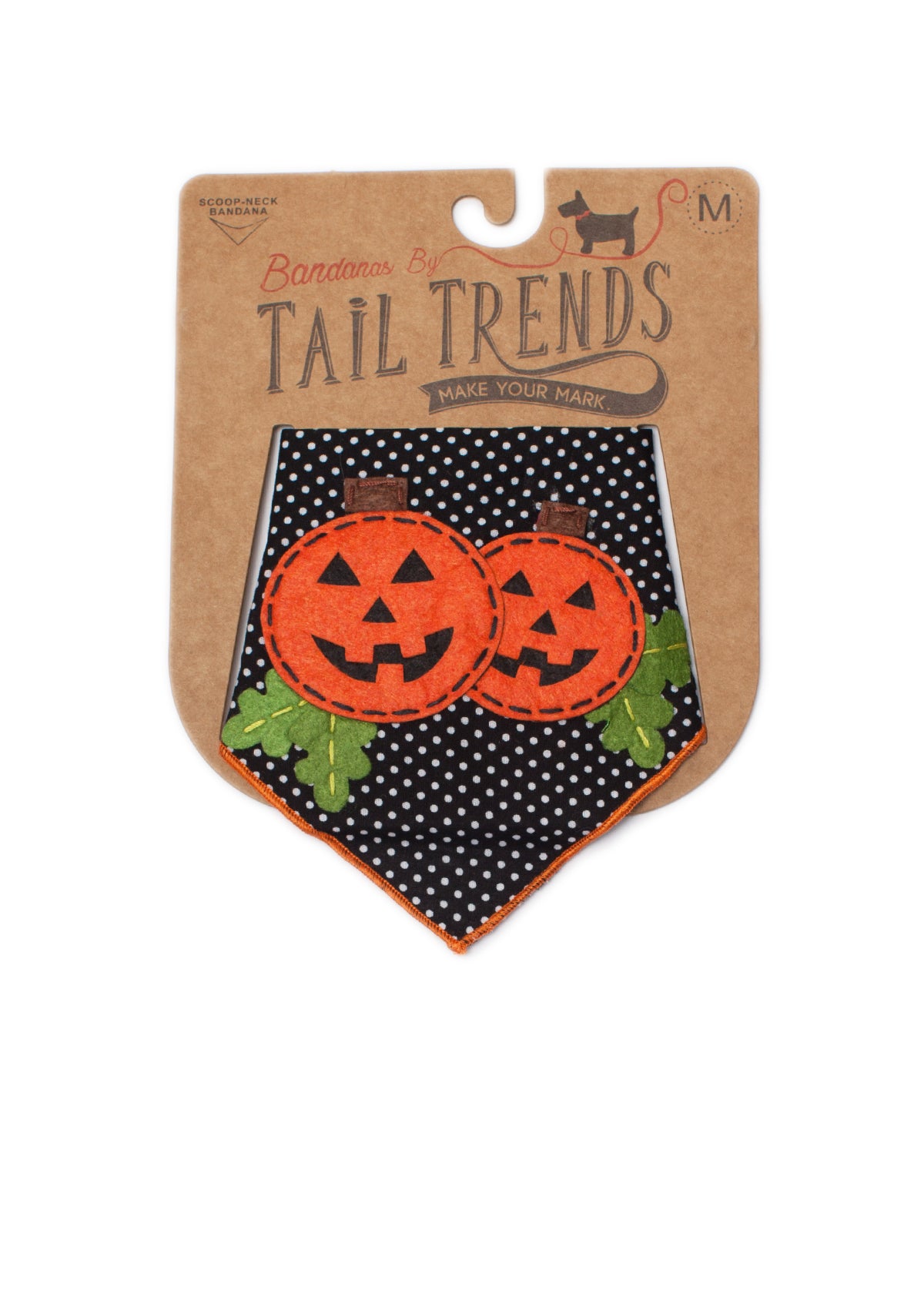 Pumpkin Friends Polkadot Dog Bandana Holiday Pet Scarf