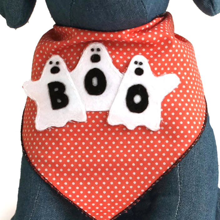 3 Ghosts Halloween Dog Bandana Cute Fall Pet Scarf