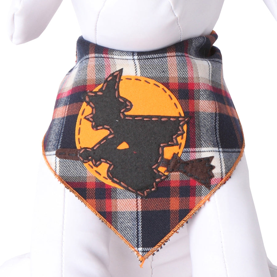 Flying Witch Dog Bandana Halloween Pet Costume Accessory