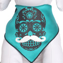 Day of the Dead Teal Skull Dog Bandana Festive Pet Scarf