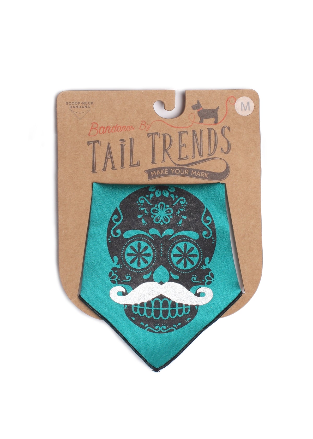 Day of the Dead Teal Skull Dog Bandana Festive Pet Scarf