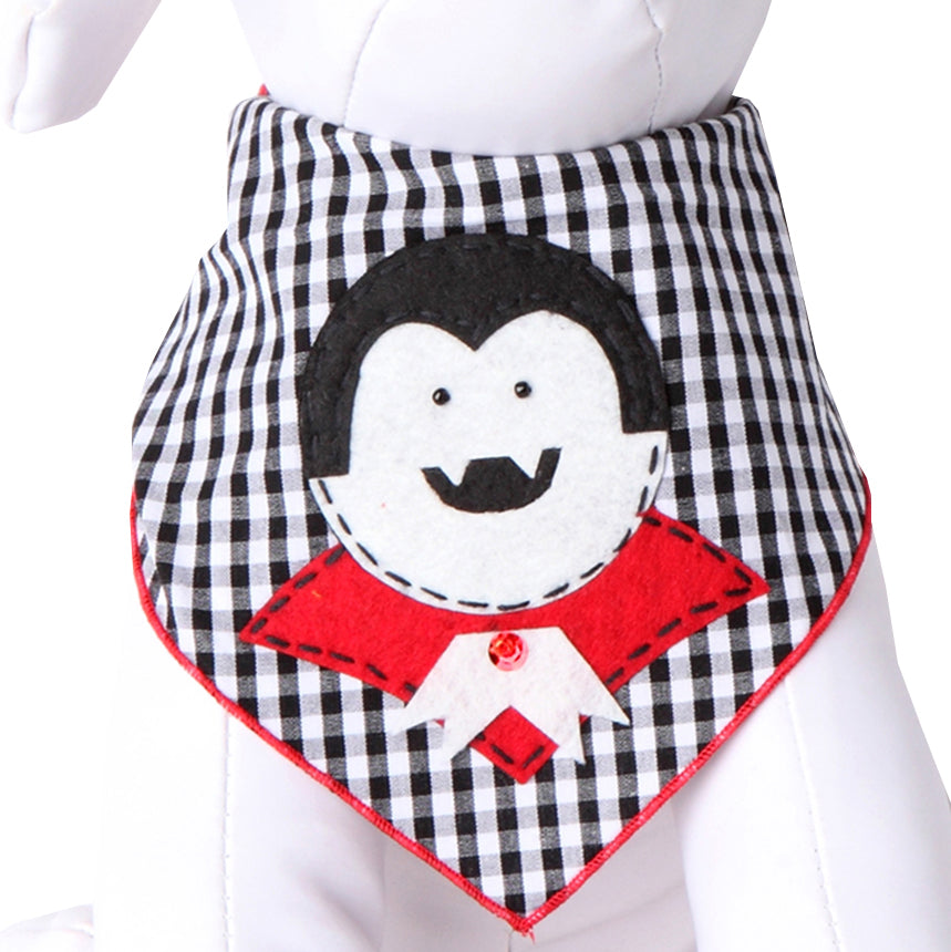 Count Dracula Halloween Dog Bandana Vampire Pet Scarf
