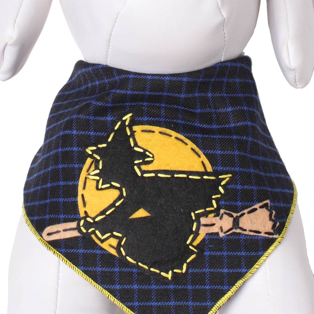 Yellow Moon Dog Bandana Halloween Night Pet Scarf