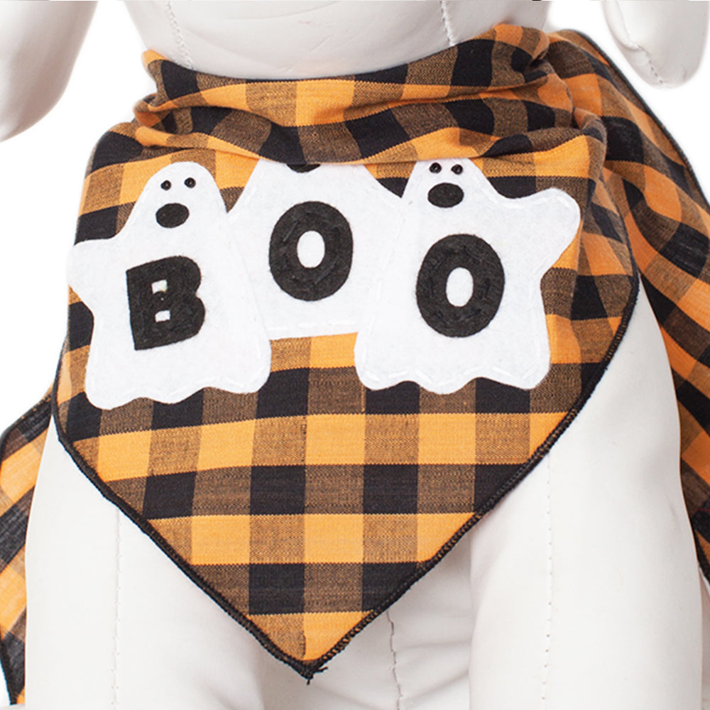 Halloween 3 Ghosts Boo Pet Bandana Festive Dog Scarf