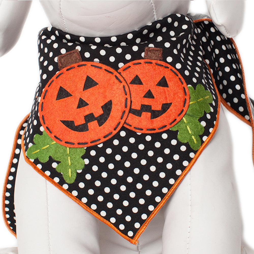 Patchkin Pumpkins Polkadot Dog Bandana Halloween Pet Outfit