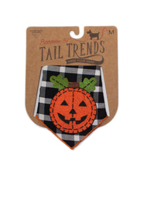 Stitched Pumpkin Halloween Dog Bandana Fall Pet Costume