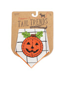 Pumpkin on White Dog Bandana Cute Halloween Pet Scarf