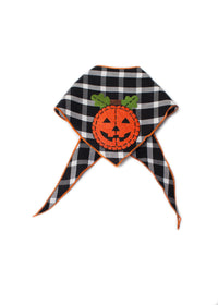 Stitched Pumpkin Halloween Dog Bandana Fall Pet Costume