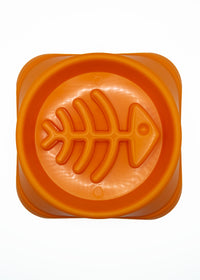 Orange Fish Slow Feeder Bowl
